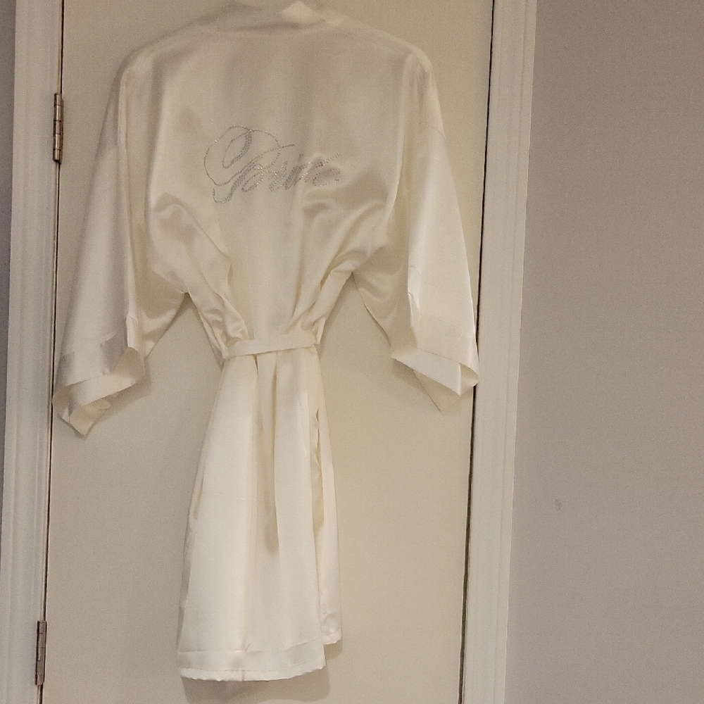 White Satin Bridal Robe